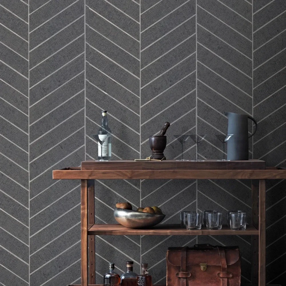 NWT Ronald Redding Wallpaper HO2107 Traveler Atelier Herringbone Gray 1 Bolt +